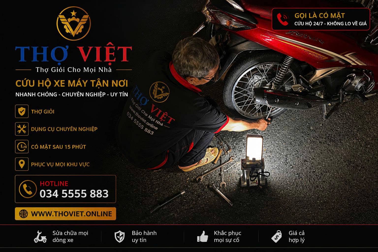 đội cứu hộ xe máy cần giờ chất lượng